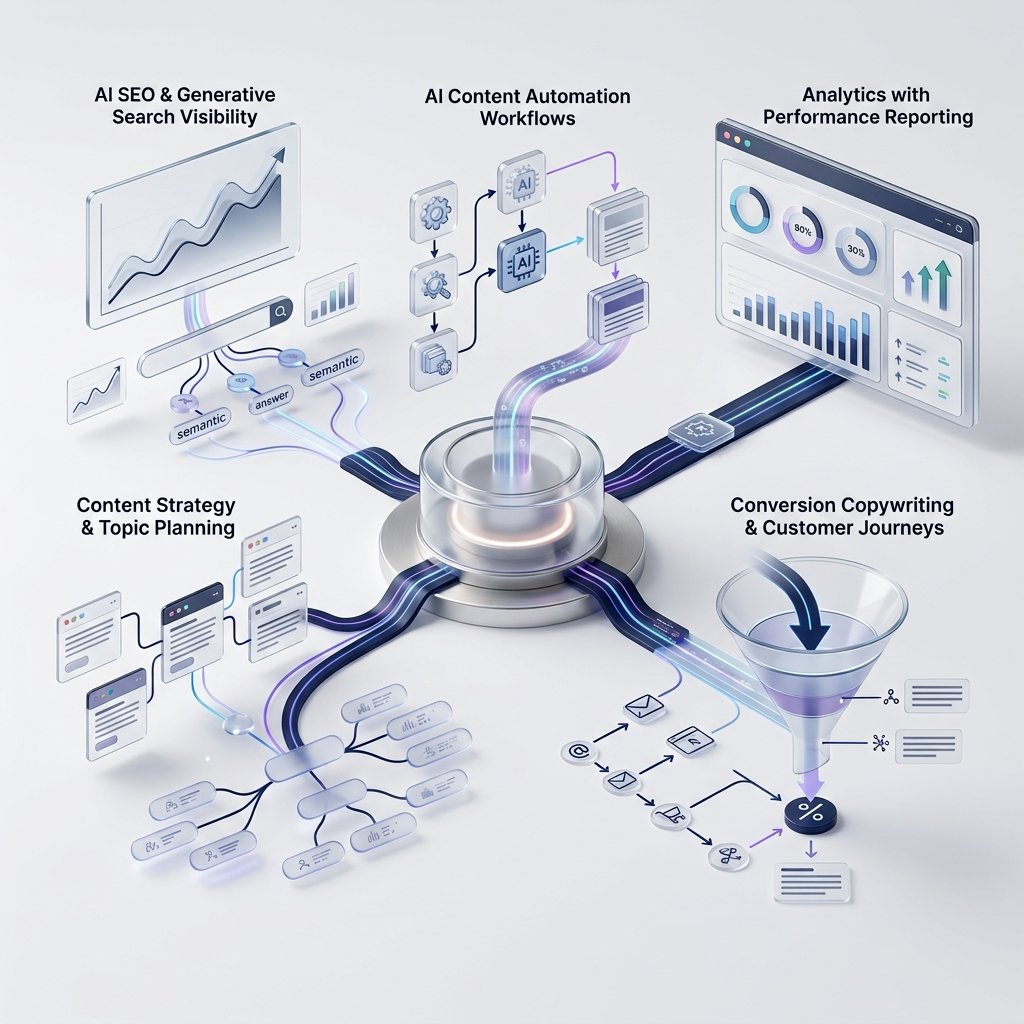 AI-powered SEO and content services by D365A