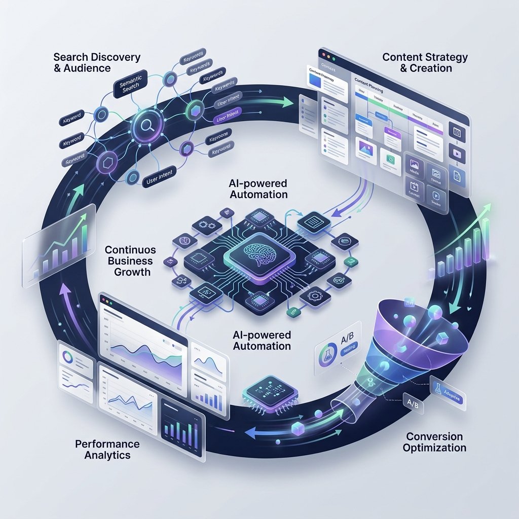 Connected SEO, content, AI and digital growth system